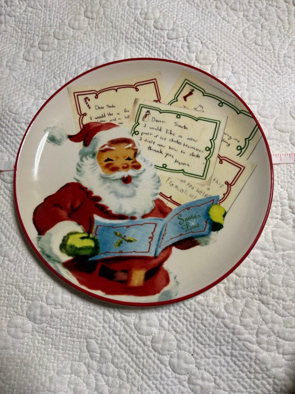 Vietri Old St. Nick Holiday Plate Handcrafted Italian Ceramic Santa Claus
